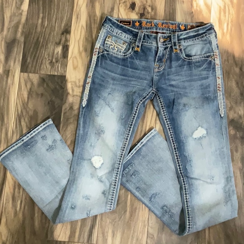 Rock Revival Boot Cameo Jeans - Size 27, 33 inch inseam